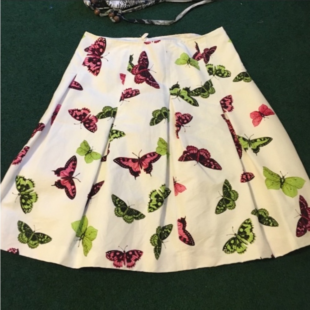 GIFTED to niece !! Not available…Talbots White Skirt with Butterfly Print